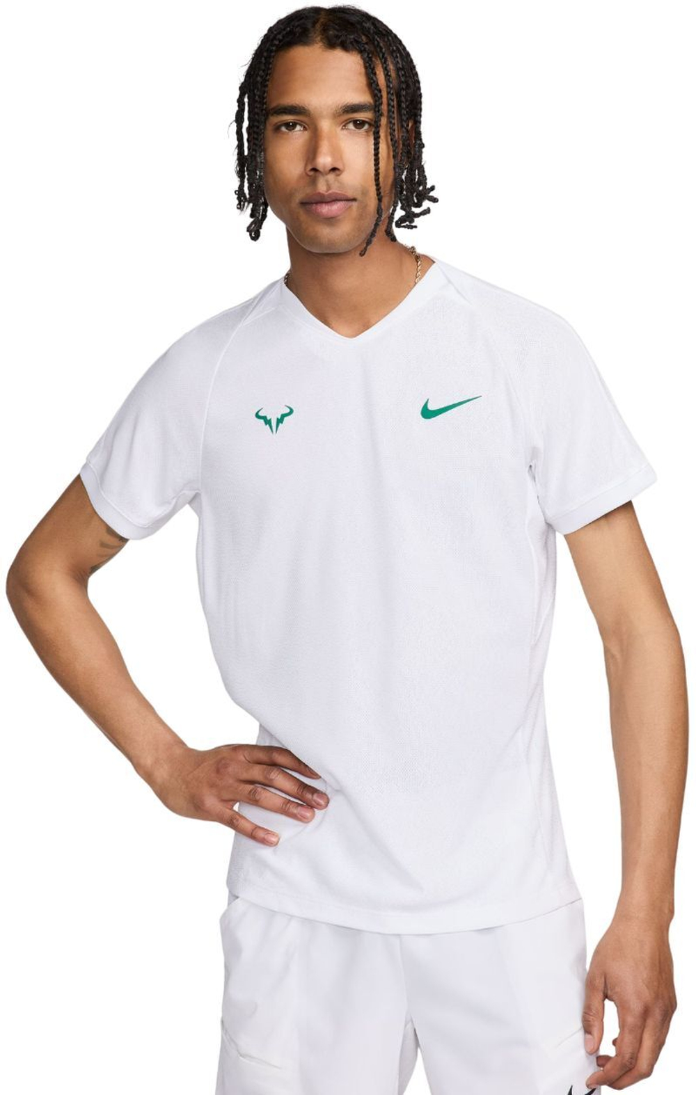 Теннисная футболка Nike Court Rafa Dri-Fit Short Sleeve Top - White