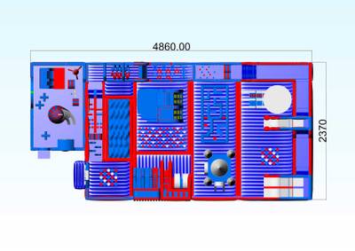 Коммерческий надувной парк «Космоленд», 48,6*23,7*7,5 м