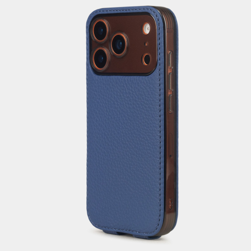 Чехол для iPhone 17 Pro - кожа теленка, синий королевский