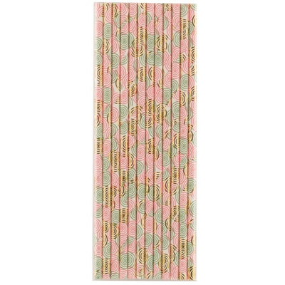 Трубочки бумажные для коктейлей «Пионы», 12 шт