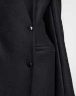 Пальто с формообразующими бедрами из шерсти Гуччи черный