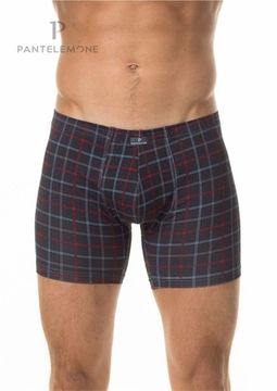 Трусы мужские боксеры удлинённые Pantelemone PMHL-1425, клетка темно-серая