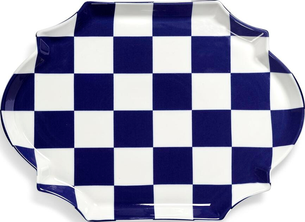 Блюдо сервировочное Serax Les Objets Mouleversants, овальное, фарфор, 26,5 37 см, синее