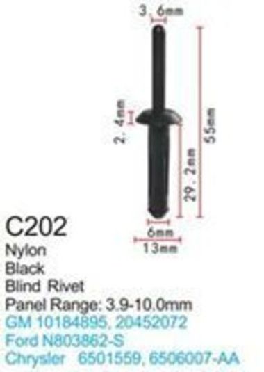 Клипса для крепления внутренней обшивки а/м GM пластиковая (100шт/уп.) Forsage клипса C0202( GM )