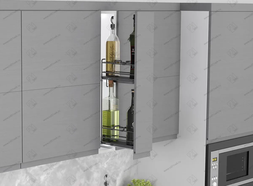 S-2910-A Бутылочница 150, Starax, в верхнюю базу, 2-х ярусная, (106х280х520 мм), направляющие Blum T