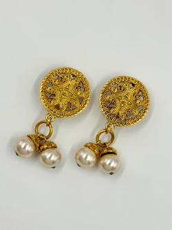 Клипсы с жемчужными подвесками Sonia Rykiel