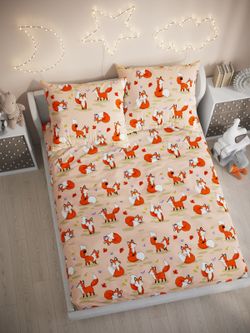 Постельное белье Полисатин Мечта "Рыжули" 2-спальное  Наволочка 50х70 см 2 шт Простынь на резинке 160x200 см Пододеяльник 175x215 см