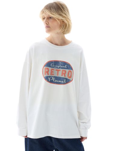 Белый хлопковый лонгслив RETRO