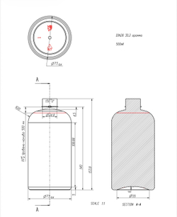 Флакон ПЭТ 500 мл (28) Бочонок Прозрачный 30 гр