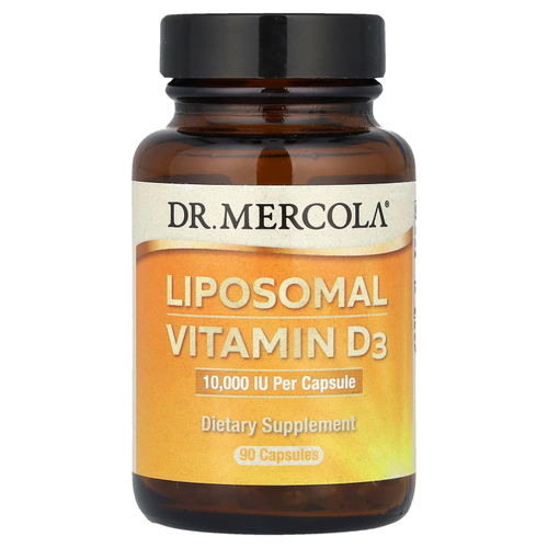 Dr. Mercola, липосомальный витамин D3, 250 мкг (10 000 МЕ), 90 капсул