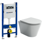 Комплект подвесной безободковый унитаз Ceramica Nova Forma с крышкой-сиденьем CN3011 + инсталляция Geberit Duofix 458.124.21.5 с кнопкой, хром глянцевый