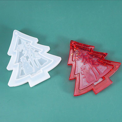 Силиконовый молд  «Елочка со снеговиком»  (размер формы 11.5*11.5 см)