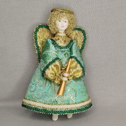 Ёлочная игрушка Ангел с дудочкой