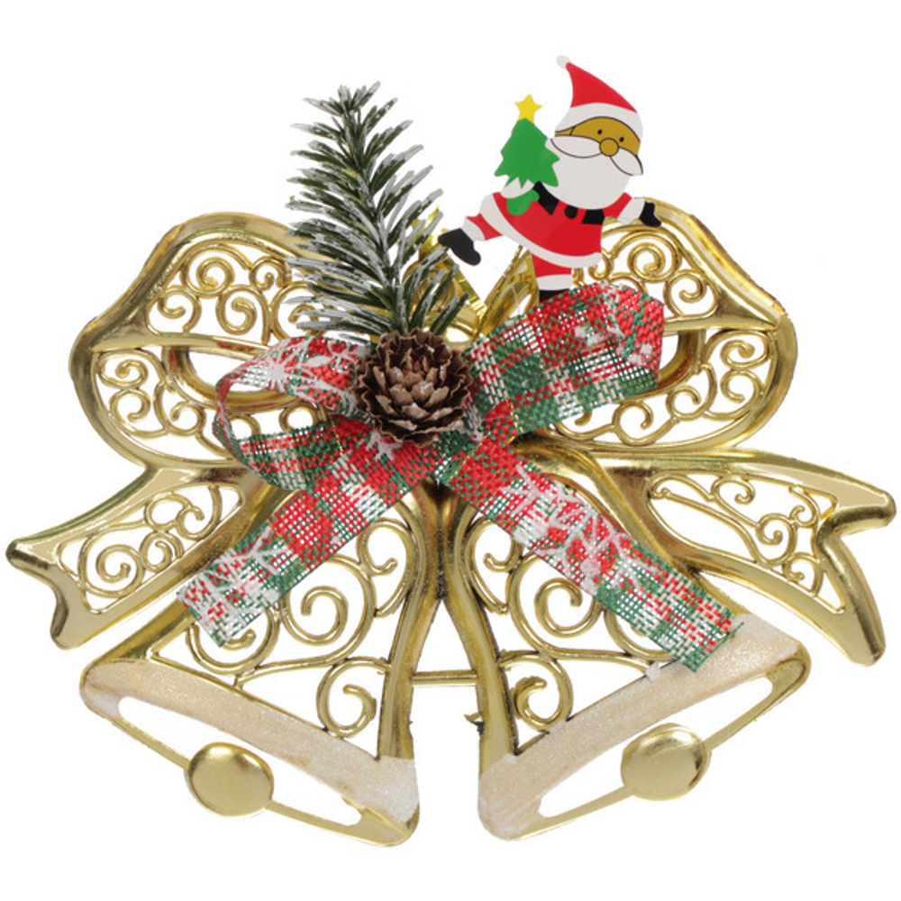 Украшение новогоднее «Лесные колокола» 19*14 см, Золото