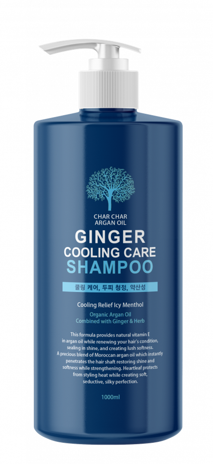Шампунь для волос Char Char Argan Oil Ginger Cooling Care Shampoo Укрепление и охлаждение 1000 мл