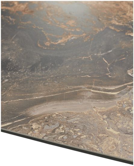 Стол CREMONA 140 KL-176, итальянская керамика/ черный каркас