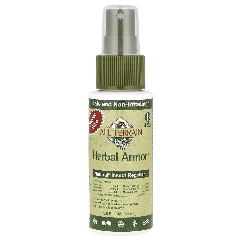 All Terrain, Herbal Armor®, натуральное средство от насекомых, 59 мл (2 жидк. унц.)