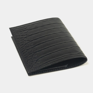 Кожаная обложка для паспорта, аллигатор черного цвета