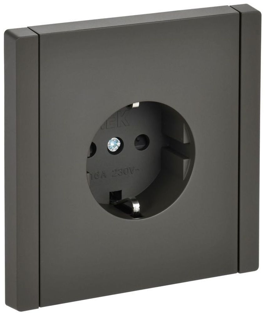 Розетка СП FORTE&amp;PIANO FP315 16А с заземл. защ. шторки винт. крепл. сер. IEK FP-R14-16-K03