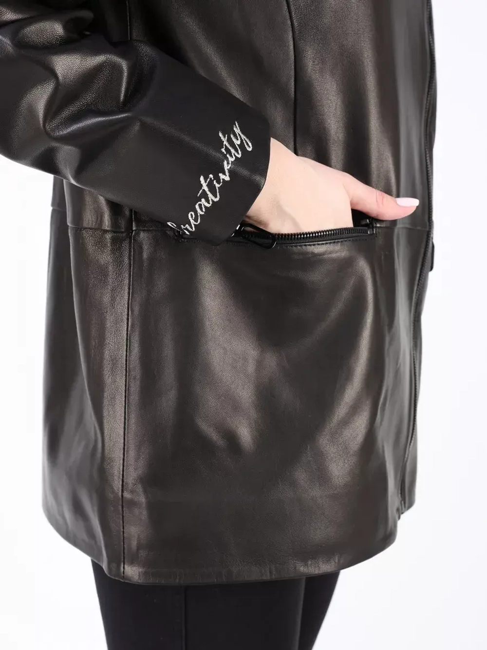 Кожаная куртка демисезонная оверсайз