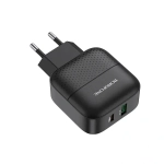 Зарядное устройство Borofone BA46A PD18W+QC3.0 3A Type-C+USB Black