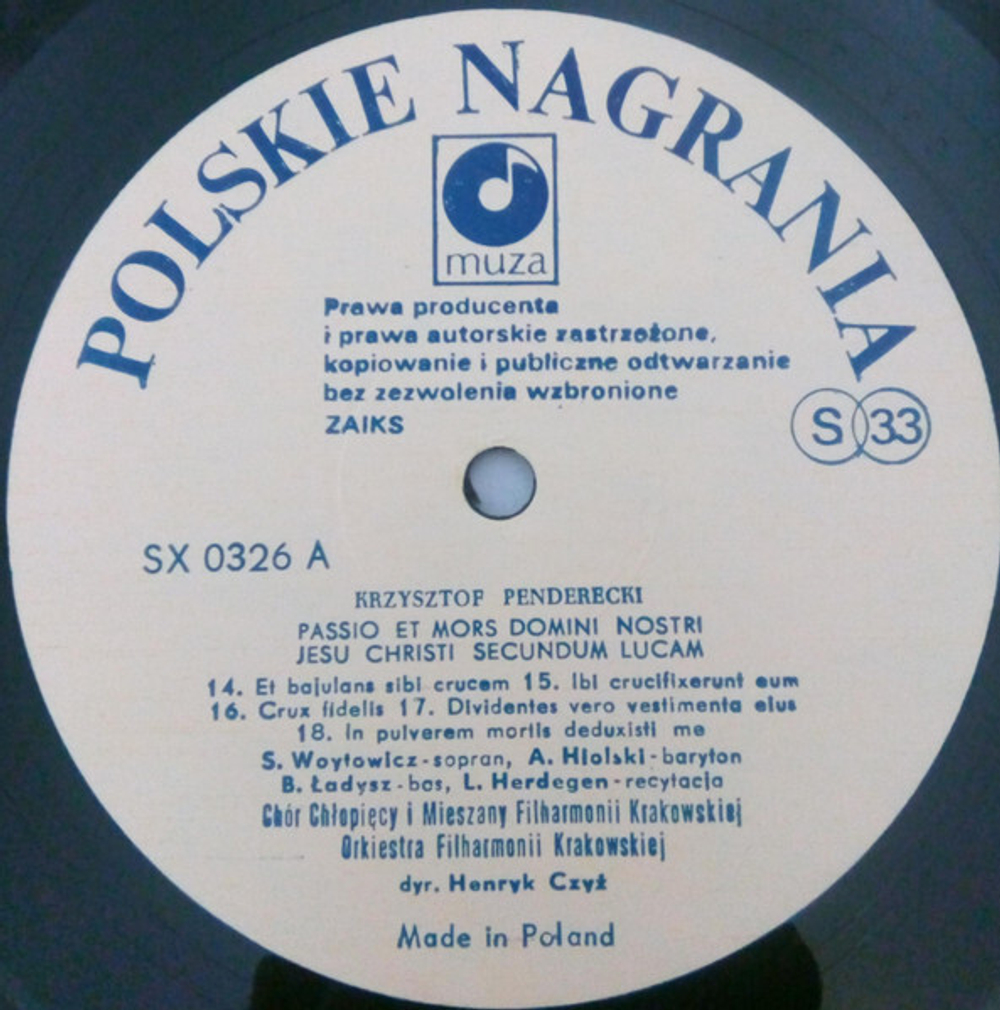 Penderecki / Passio Et Mors Domini Nostri Jesu Christi Secundum Lucam (2LP)