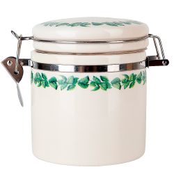 Банка для сыпучих продуктов (клипс)" " 15х10х12см v=480мл(керамика) (подарочная упаковка)