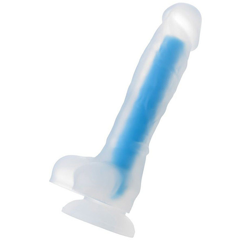 Прозрачно-синий светящийся в темноте фаллоимитатор 20см ToyFa Beyond Steve Glow 872007