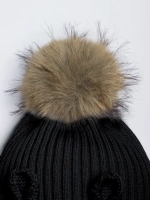 Шапка зимняя с помпоном и ушками для девочки