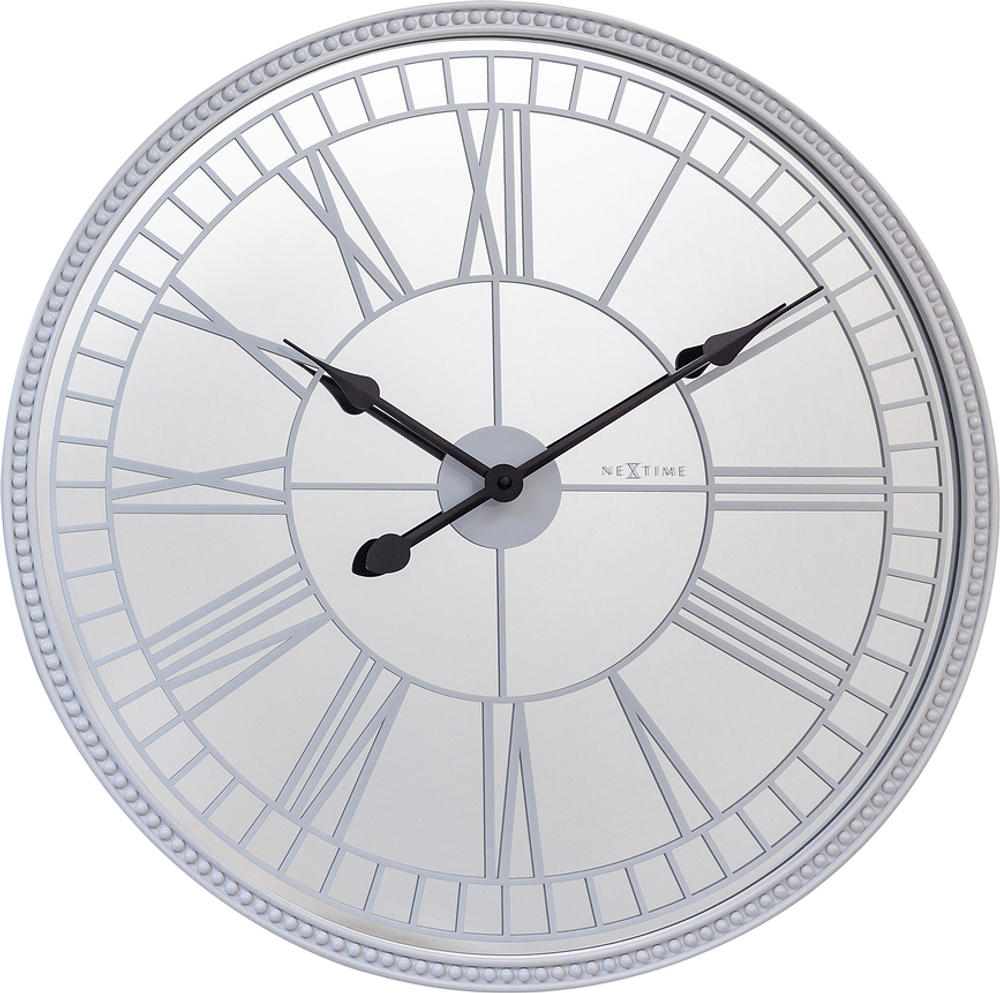 Настенные часы NeXtime Cleopatra Mirror, стекло, 56 см, белые