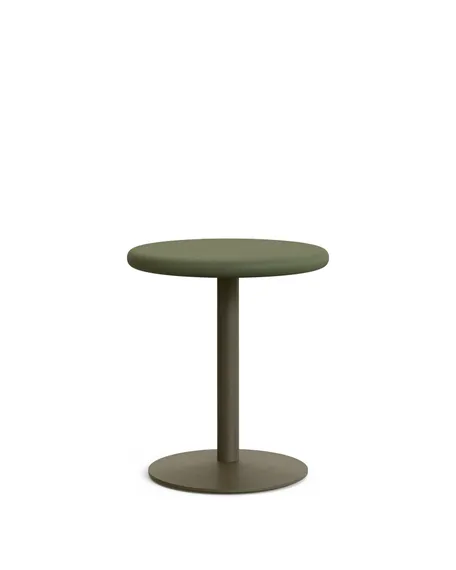 Уличный стол Esilda зеленый из цемента и стали со столешницей Ø70 см