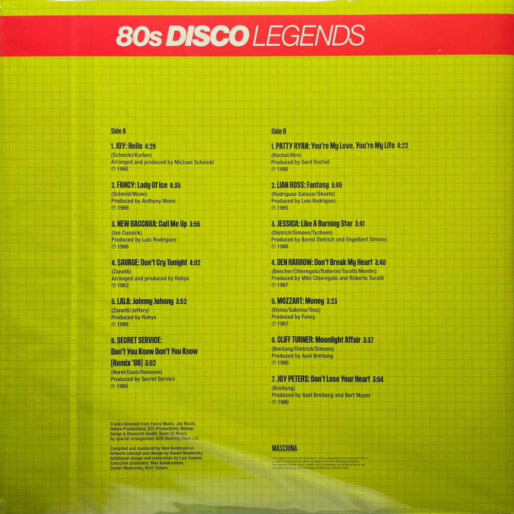 Сборник Dancemaschina:80s Disco Legends (Эстония 2025г.)