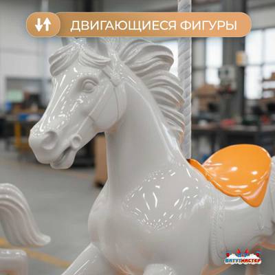 Электрическая свадебная карусель «Белоснежка» с LED-подсветкой, 6 мест