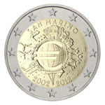 San Marino 2 Euro 2012 – 10th Anniversary of Euro Circulation (BU)