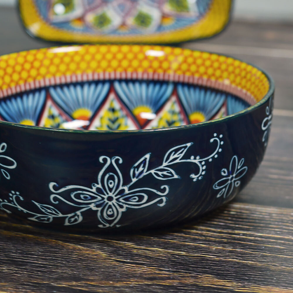 Кокотница с ручкой "Arabesque" 15,5см, керамика