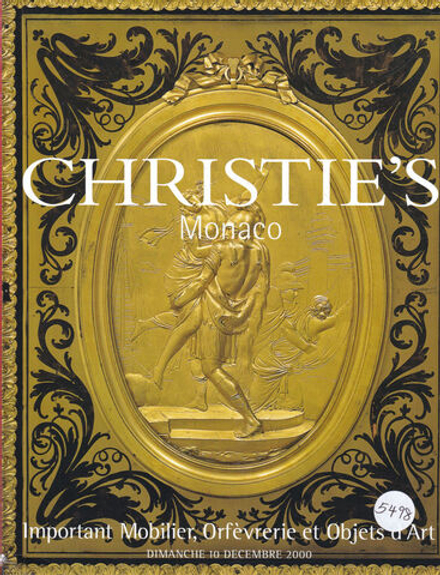 Каталог аукциона Christie's, Монако, Мебель, предметы интерьера и декоративно-прикладного искусства от 10 декабря 2000 года