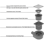 Душевой трап Boheme Smart Design 984-10-B 10x10cm, нержавеющая сталь ЧЕРНЫЙ