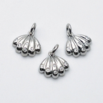 Подвеска Ракушка, цвет серебро (родий), фианиты, размер 9*10 мм, цена за 1 шт