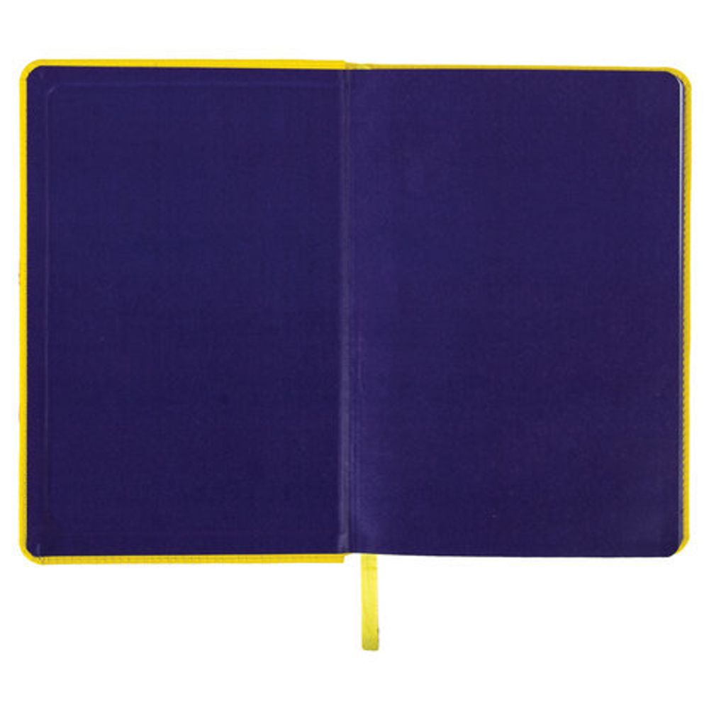 Ежедневник недатированный А5 138х213 мм BRAUBERG "Rainbow" под кожу, 136 л., желтый, 111670