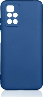 Силиконовый чехол с микрофиброй для Xiaomi Redmi 10/10 Prime blue DF