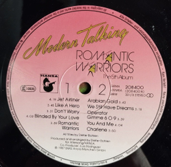 Винтажная виниловая пластинка LP Modern Talking Romantic Warriors The 5th Album (Germany 1987)