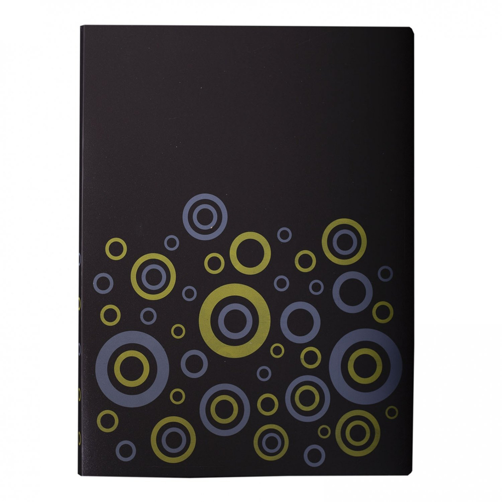 Папка с 30 вкладышами, Alingar А4 236х310х12мм, 600 мкм, пластик, вкладыши 30 мкм, карман для визитки, черный матовый