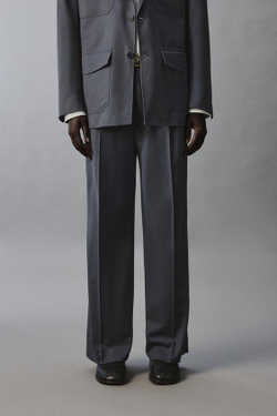 ZARA КОСТЮМНЫЕ БРЮКИ FLARE FIT ИЗ ШЕРСТИ, СИНИЙ