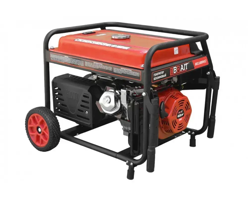 Генератор бензиновый BRAIT BR11000VE2 (8.0/8.5 кВт, 220 и 380 В, трехфазный, электростартер, счетчик моточасов) / бензогенератор / резервное питание