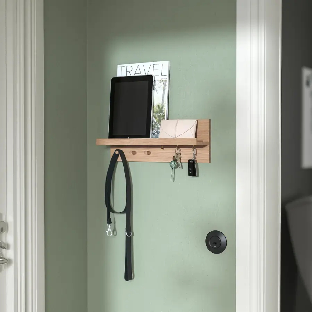 Полка настенная - HASTVISKARE IKEA/ ХАСТВИСКАРЕ ИКЕА, 42x15x11 см, дерево