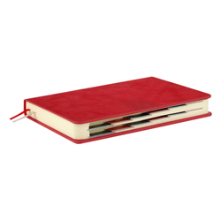 Ежедневник датированный 2026 ESCALADA, #ДУМАЙ КАК МИЛЛИАРДЕР, А6+, 176 л., арт. 70293/ 20 ТИВОЛИ ГЛОСС КРАСНЫЙ (кожзам: 126x174 мм, твёрдый переплёт, запаянный край, материал обложки: искусственная кожа "Тиволи глосс"; декор: блинтовое тиснение; спос