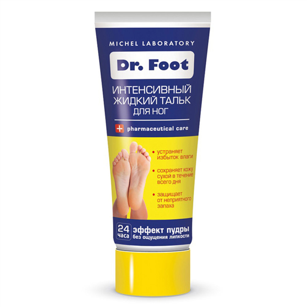 Жидкий тальк д/ног интенсивный от потливости и неприятного запаха Dr.Foot 75мл.