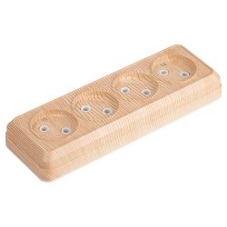 Розетка Intro Quadro 2-207-11 без заземления четырехместная 4х2P, 16А-250В, IP20, ОУ, сосна | Intro Quadro