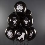 Шар (12''/30 см) Мрачная стори, Черный, пастель, 2 ст, 25 шт.