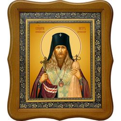 Петр Зверев, архиепископ Воронежский, священномученик. Икона на холсте.